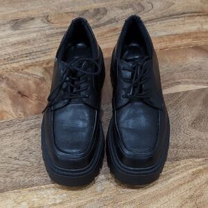 Zara Women's Black Lace-Up Platform Shoes EU 36 US 5.5/6